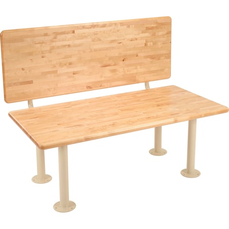 Global Industrial ADA Locker Room Bench, Hardwood, 48inW x 24inD x